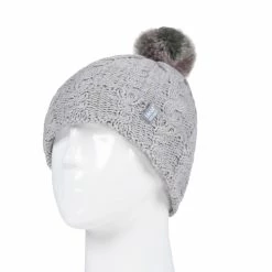 Heat Holders Girls' Glacier Peak Cable Pom Beanie