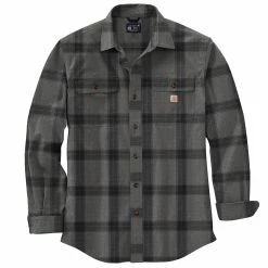 Carhartt Men's Loose Fit Heavyweight Flannel Long-Sleeve Plaid Shirt