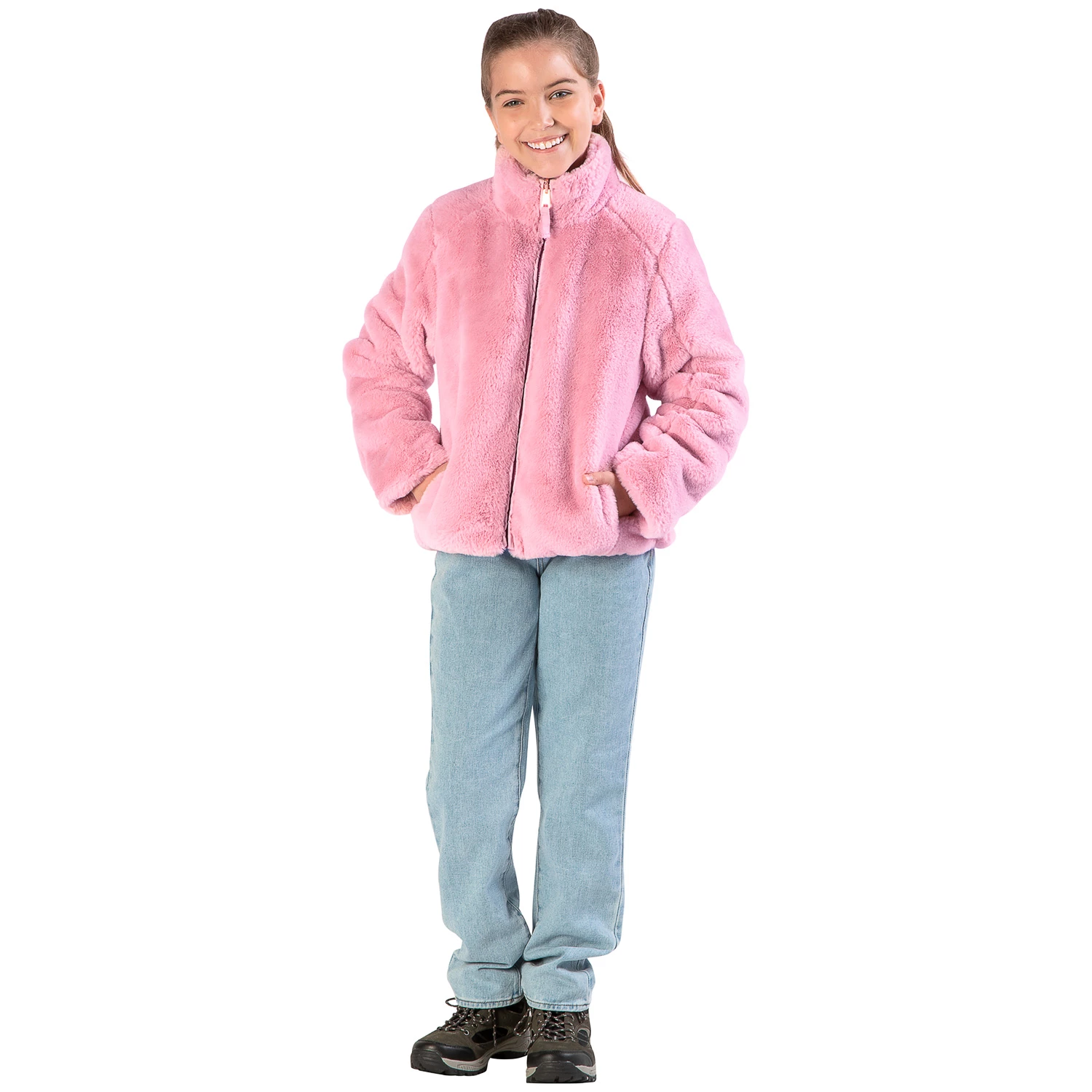 Pacific Trail Girls' Reversible Faux Fur Jacket 4 Pacific Trail Girls' Reversible Faux Fur Jacket - Image 2