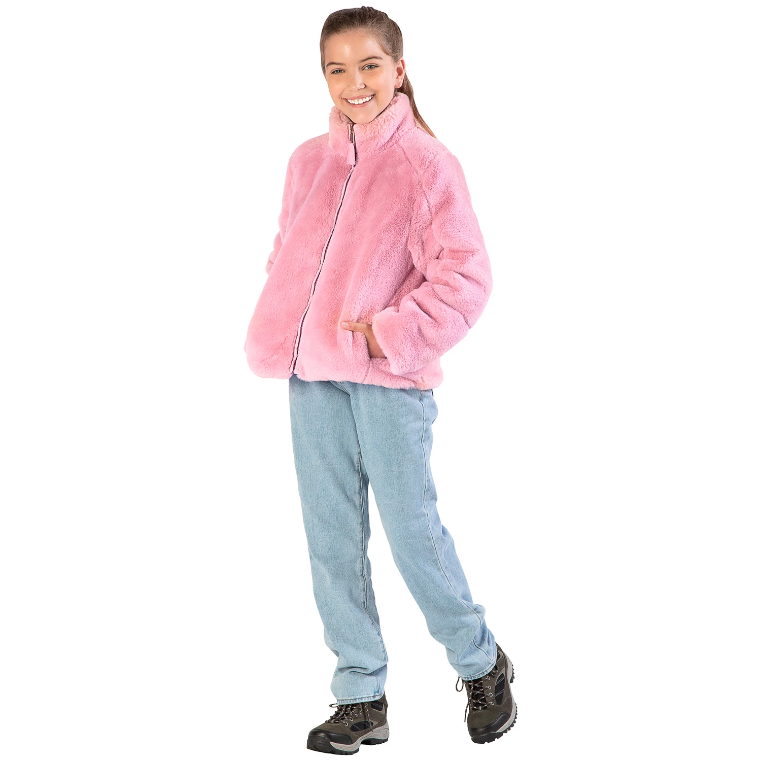 Pacific Trail Girls' Reversible Faux Fur Jacket 5 Pacific Trail Girls' Reversible Faux Fur Jacket - Image 3