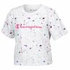 Champion Girls' Paint Splatter AOP Boxy Tee