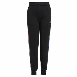 Adidas Girls' All Over Print Stripe Fleece Joggers